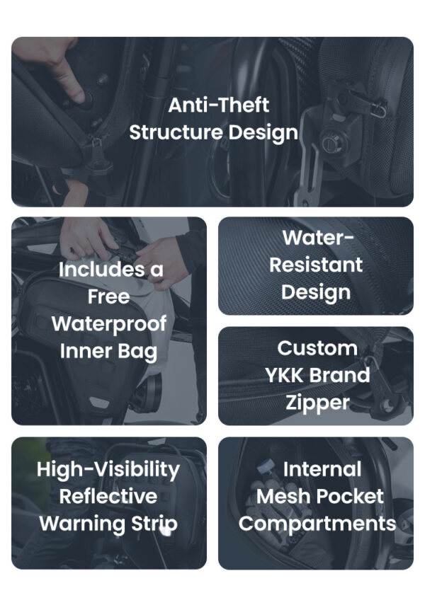 LOBOO boczne przednie torby BMW R1300GS Adventure, czarne, 1 zestaw - 2 szt