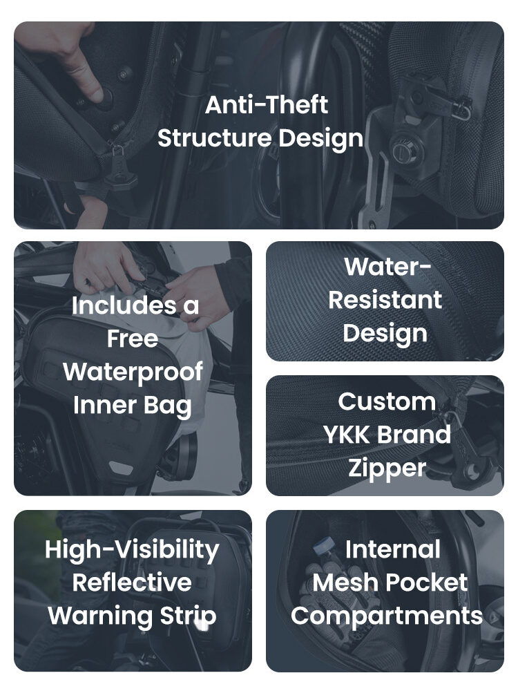 LOBOO boczne przednie torby BMW R1300GS Adventure, czarne, 1 zestaw - 2 szt