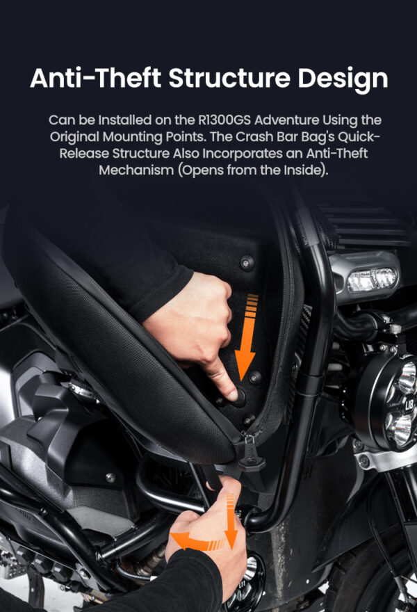 LOBOO boczne przednie torby BMW R1300GS Adventure, czarne, 1 zestaw - 2 szt