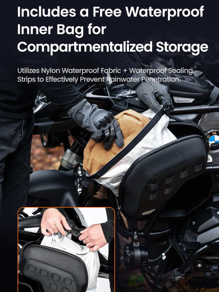 126450 LOBOO boczne przednie torby BMW R1300GS Adventure, czarne, 1 zestaw - 2 szt