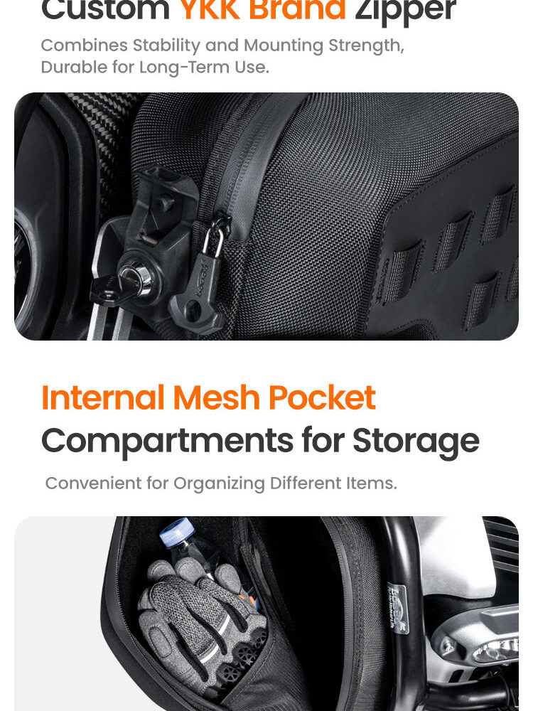 LOBOO boczne przednie torby BMW R1300GS Adventure, czarne, 1 zestaw - 2 szt