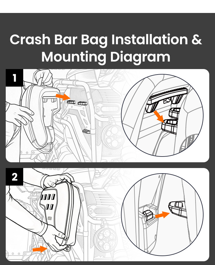 LOBOO boczne przednie torby BMW R1300GS Adventure, czarne, 1 zestaw - 2 szt