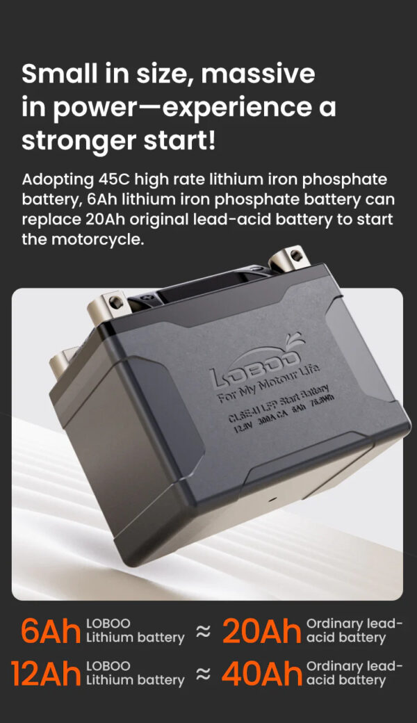 LOBOO Akumulator Litowy CL12F-U 600A 12Ah 150x87x110mm