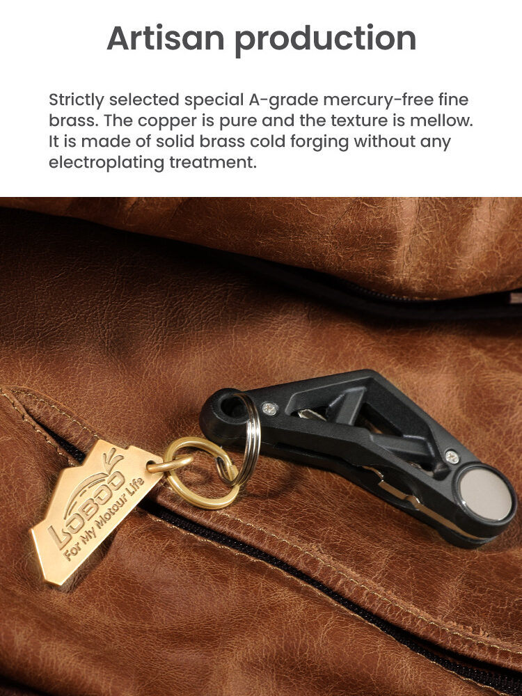 LOBOO Brelok do kluczy miedziany, vintage