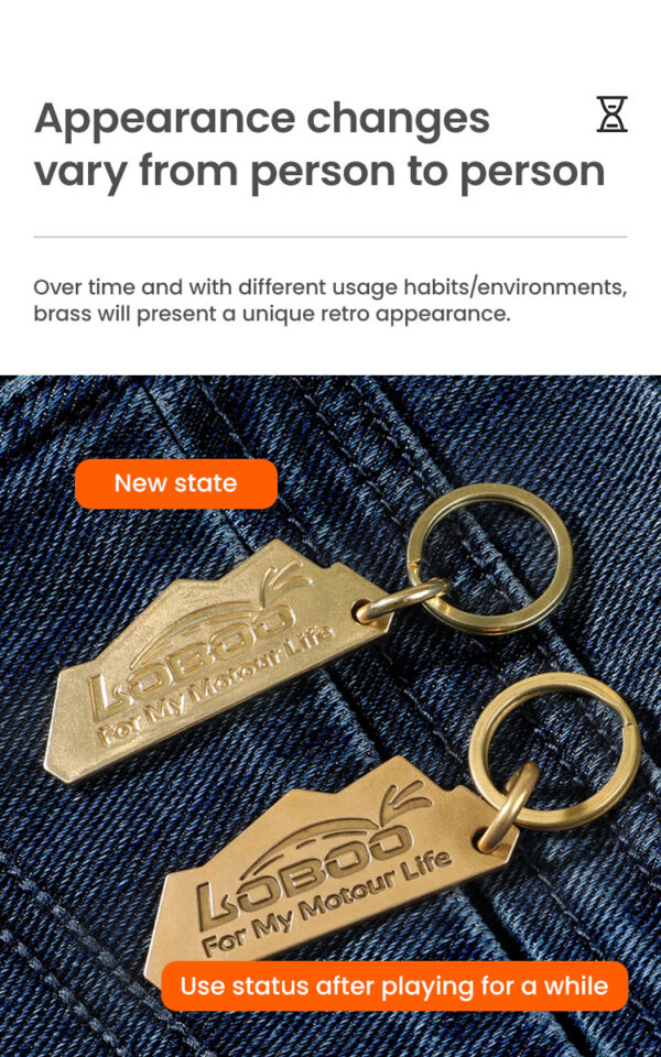 LOBOO Brelok do kluczy miedziany, vintage