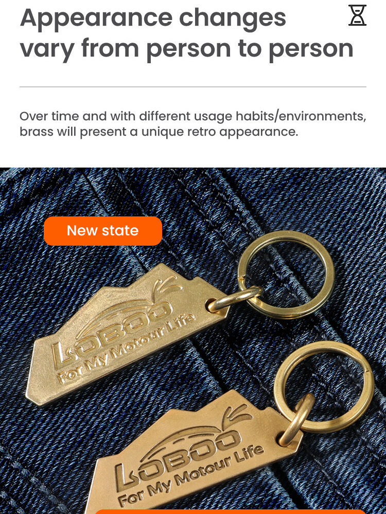 LOBOO Brelok do kluczy miedziany, vintage