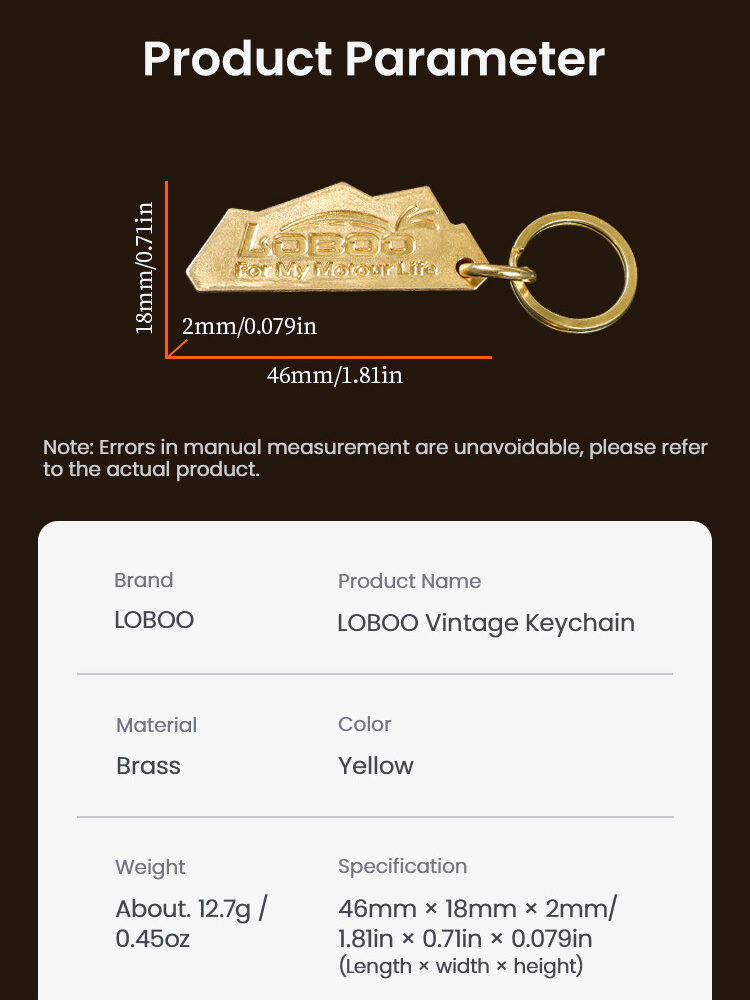 LOBOO Brelok do kluczy miedziany, vintage