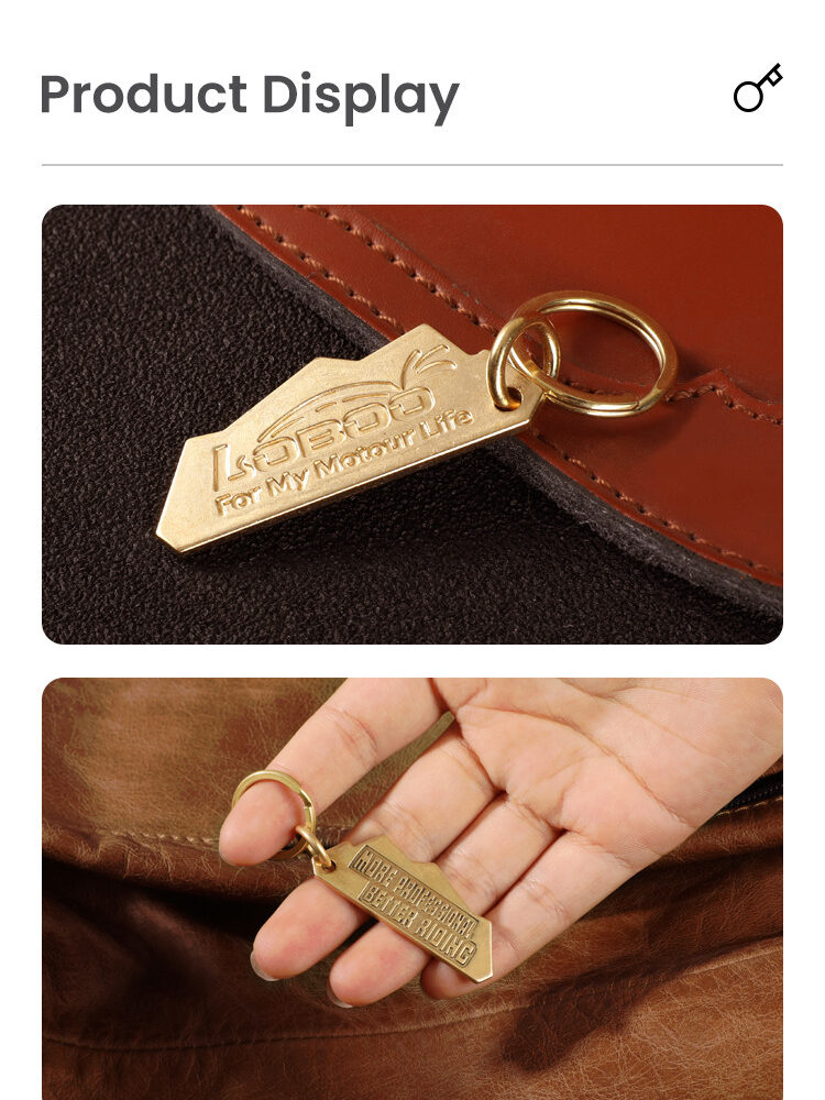 LOBOO Brelok do kluczy miedziany, vintage