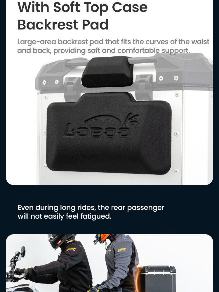 LOBOO CONQUEROR Kufry boczne czarne 45+45L, aluminium, 2 zamki, wodoodporne, wewnętrzna siatka/paski mocujące bagaż, 1 zestaw -