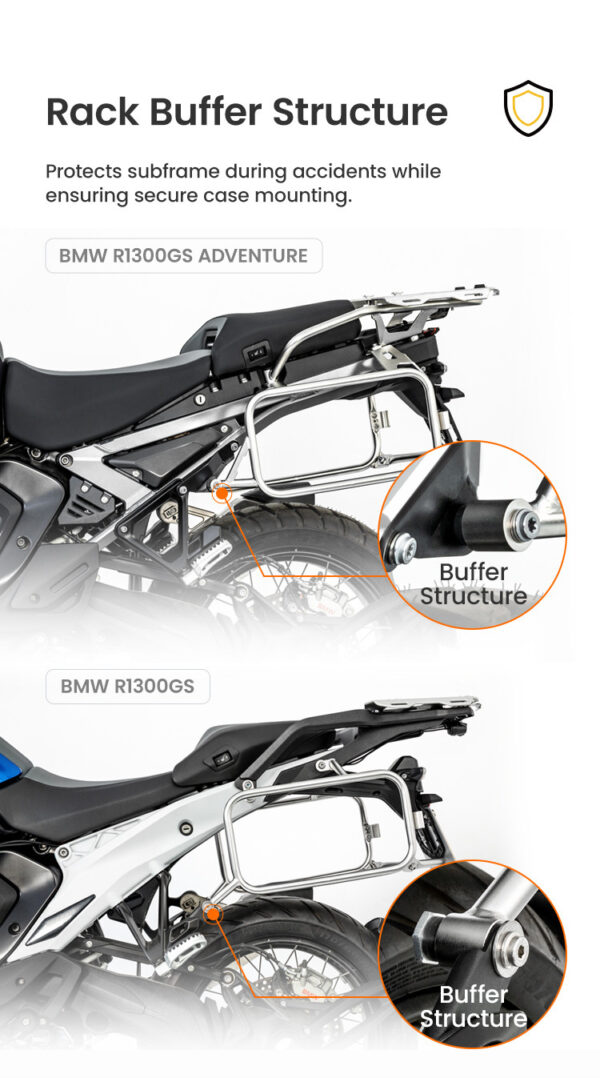 LOBOO CONQUEROR Kufry boczne srebrne 45+38L, aluminium, 2 zamki, wodoodporne, wewnętrzna siatka/paski mocujące bagaż, 1 zestaw -