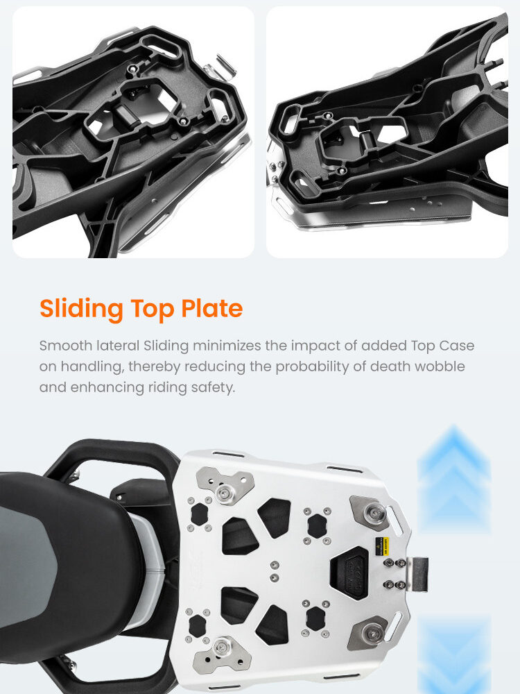 LOBOO CONQUEROR Kufry boczne srebrne 45+38L, aluminium, 2 zamki, wodoodporne, wewnętrzna siatka/paski mocujące bagaż, 1 zestaw -