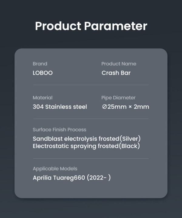 LOBOO Gmole do Aprilia Tuareg660 (2022-) srebrne