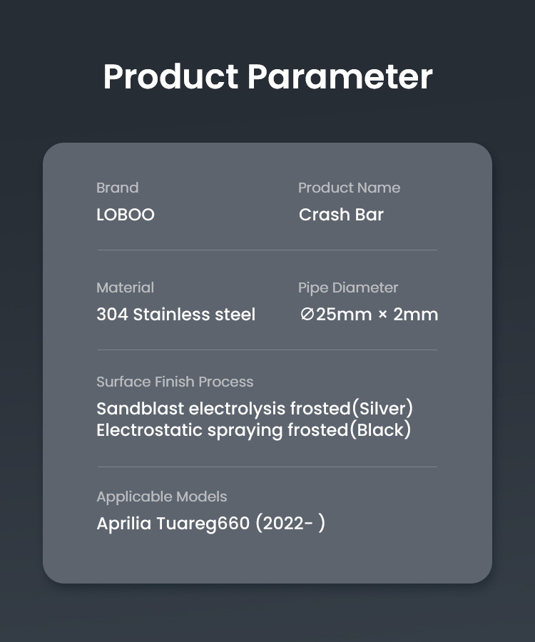 LOBOO Gmole do Aprilia Tuareg660 (2022-) srebrne