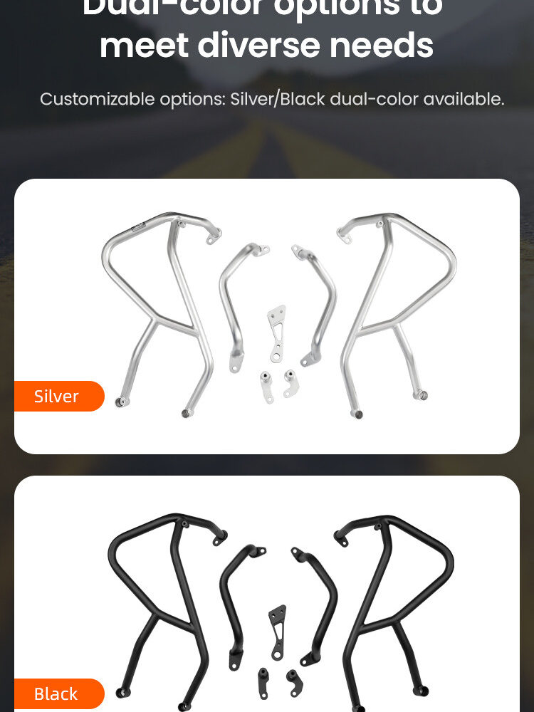 LOBOO Gmole do HONDA NX400 (2024-) HONDA NX500 (2024-) srebrne