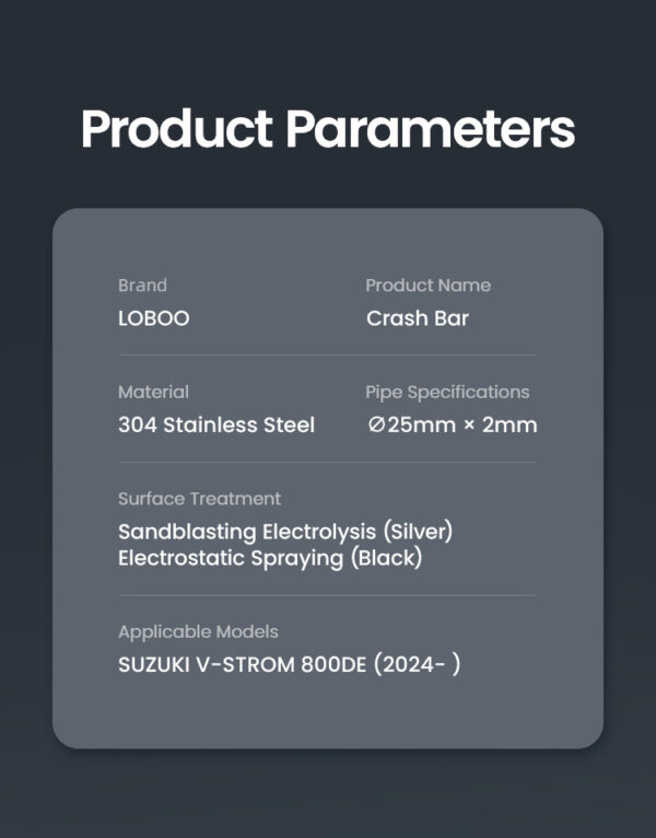 LOBOO Gmole do SUZUKI 800DE (2024-) Srebrne