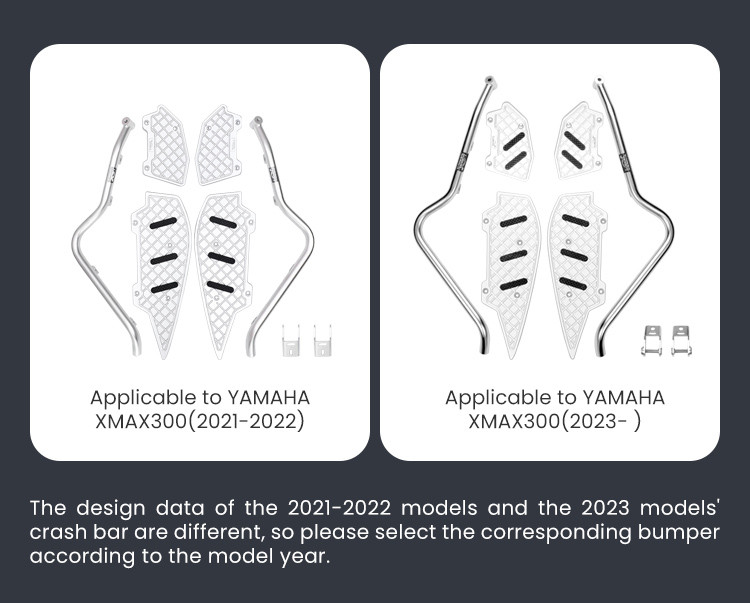 LOBOO Gmole do YAMAHA XMAX 300 (2023-) srebrne