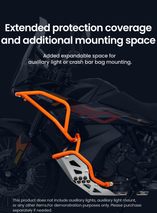 LOBOO Gmole dolne i osłony silnika do KTM 790 Adventure (2024-) KTM 890 Adventure (2023-) pomarańczowe