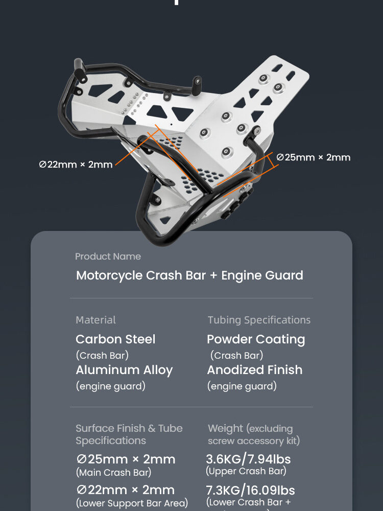 LOBOO Gmole górne do KTM 790 Adventure (2024-) KTM 890 Adventure(2023-) czarne