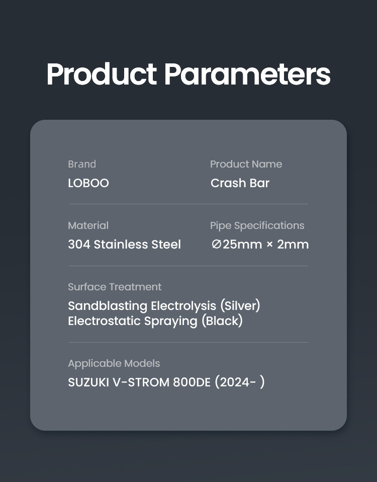 LOBOO Gmole do SUZUKI 800DE (2024-) Czarne