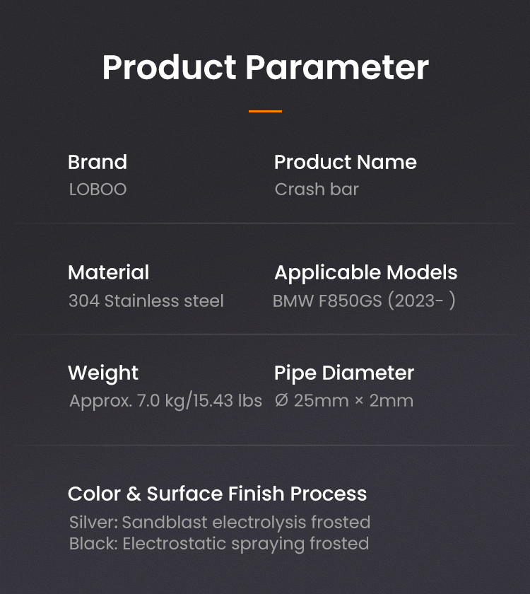 LOBOO Gmole do motocykla BMW F800GS (2023-) czarne