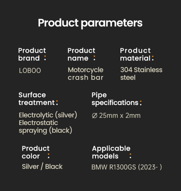 LOBOO Gmole górne i dolne do BMW R1300GS (2023-) czarne