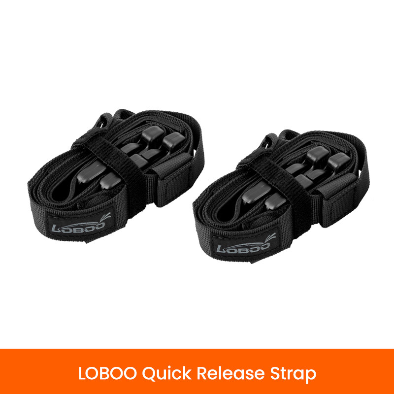 LOBOO Dodatkowe paski montażowe do bagażu, 3 częściowe, czarne