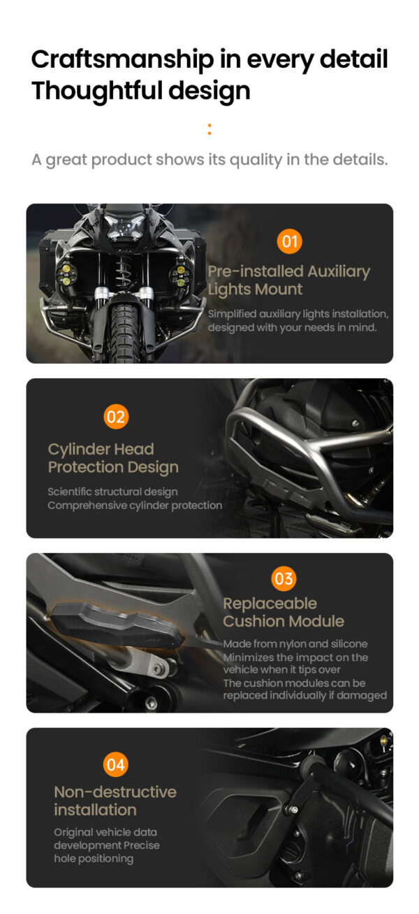 LOBOO Gmole dolne do BMW R1300GS (2023-) czarne