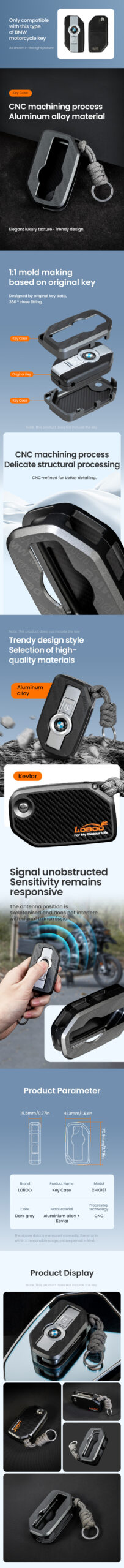 LOBOO Etui aluminiowe na klucz BMW