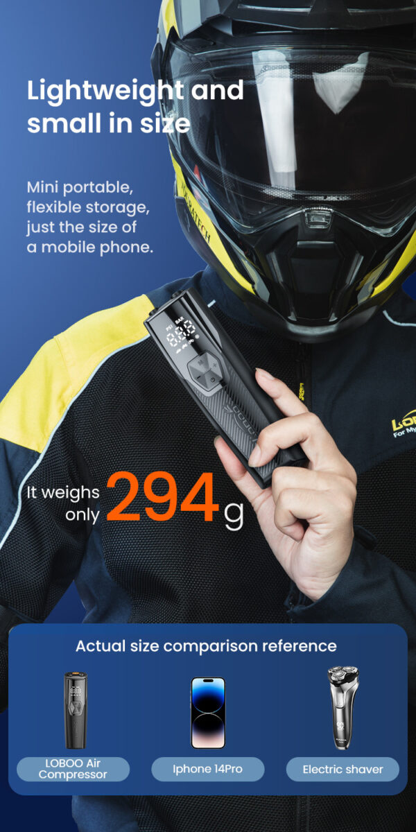 LOBOO Kompresor powietrza 35L/min, 5 trybów pracy, 2-150 PSI