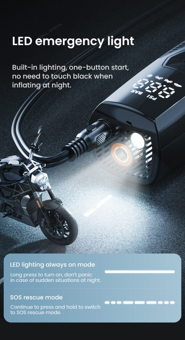 LOBOO Kompresor powietrza 35L/min, 5 trybów pracy, 2-150 PSI