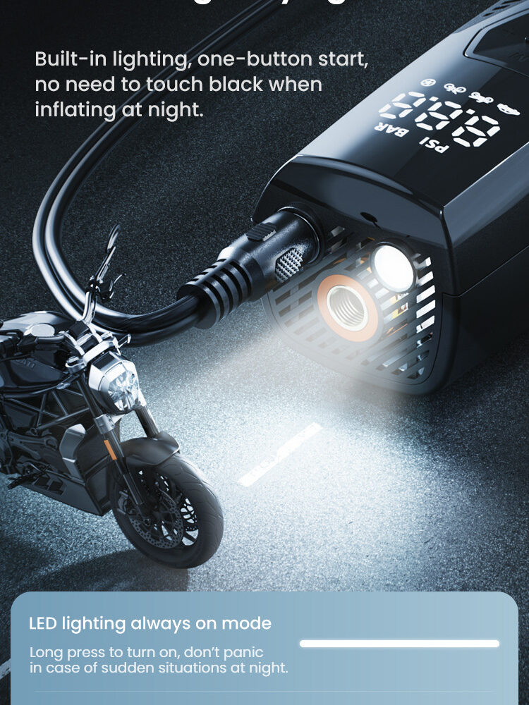 LOBOO Kompresor powietrza 35L/min, 5 trybów pracy, 2-150 PSI