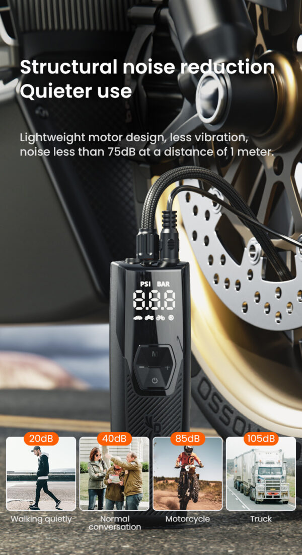 LOBOO Kompresor powietrza 35L/min, 5 trybów pracy, 2-150 PSI