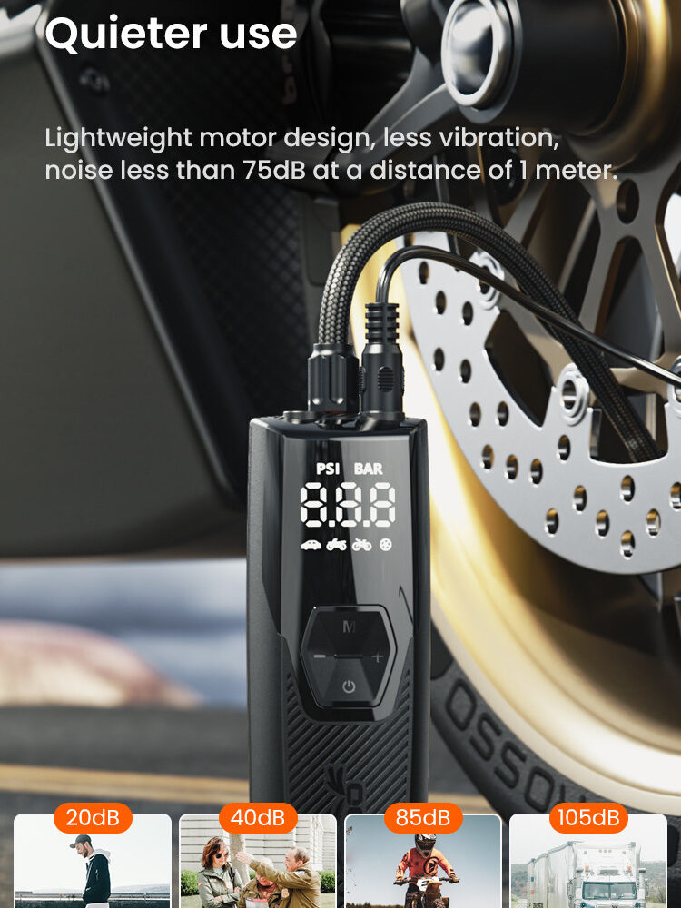 LOBOO Kompresor powietrza 35L/min, 5 trybów pracy, 2-150 PSI