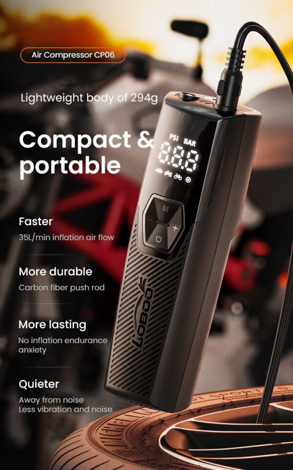 LOBOO Kompresor powietrza 35L/min, 5 trybów pracy, 2-150 PSI