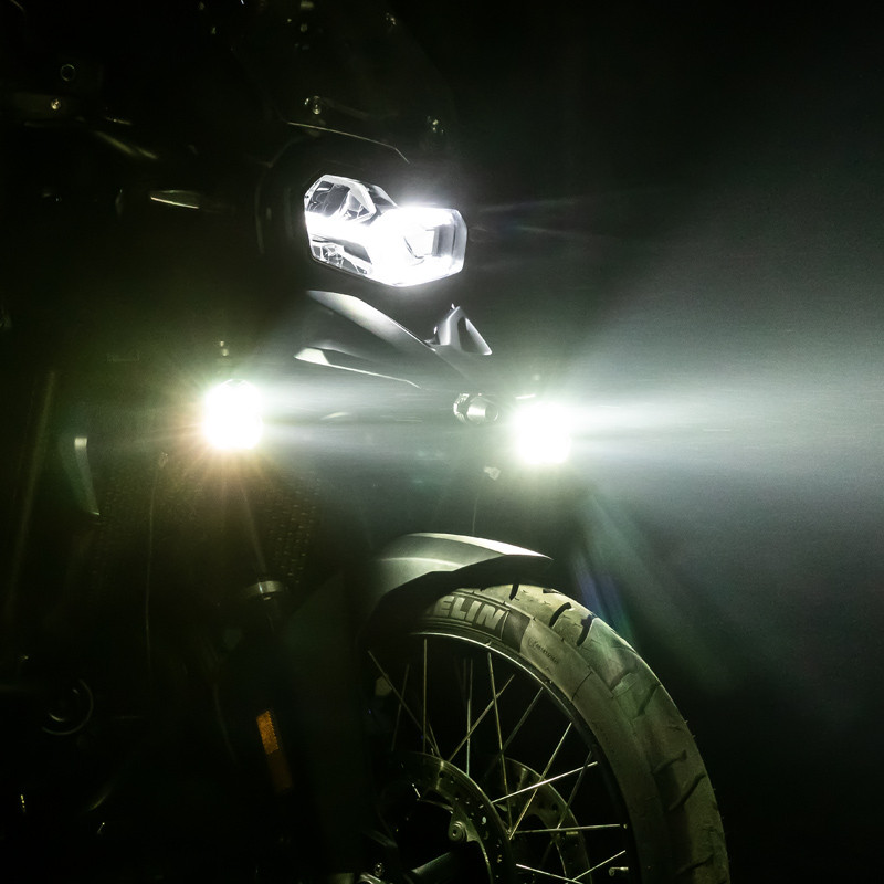 LOBOO L11 światła drogowe i mijania pomocnicze 15 000 Lumenów, 8-stopniowa skala świecenia, homologacja, czarne, zaestaw