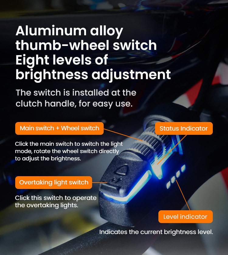 LOBOO L11 światła drogowe i mijania pomocnicze 15 000 Lumenów, 8-stopniowa skala świecenia, homologacja, czarne, zaestaw