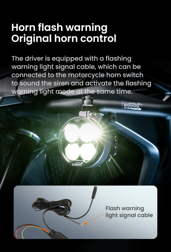 LOBOO L11 światła drogowe i mijania pomocnicze 15 000 Lumenów, 8-stopniowa skala świecenia, homologacja, czarne, zaestaw