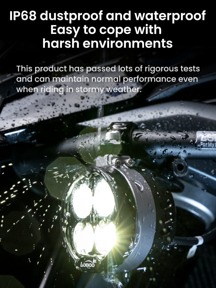 LOBOO L11 światła drogowe i mijania pomocnicze 15 000 Lumenów, 8-stopniowa skala świecenia, homologacja, czarne, zaestaw