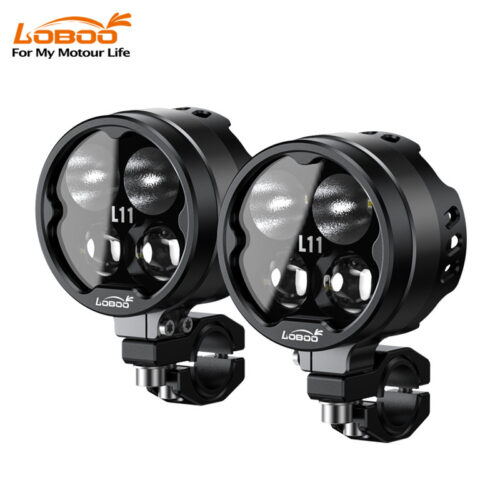 loboo-l11-swiatlo-drogowe-i-mijania-pomocnicze-czarne LOBOO L11 lampy LED drogowe i mijania pomocnicze 15 000 Lumenów, 8-stopniowa skala świecenia, homologacja, czarne, zestaw