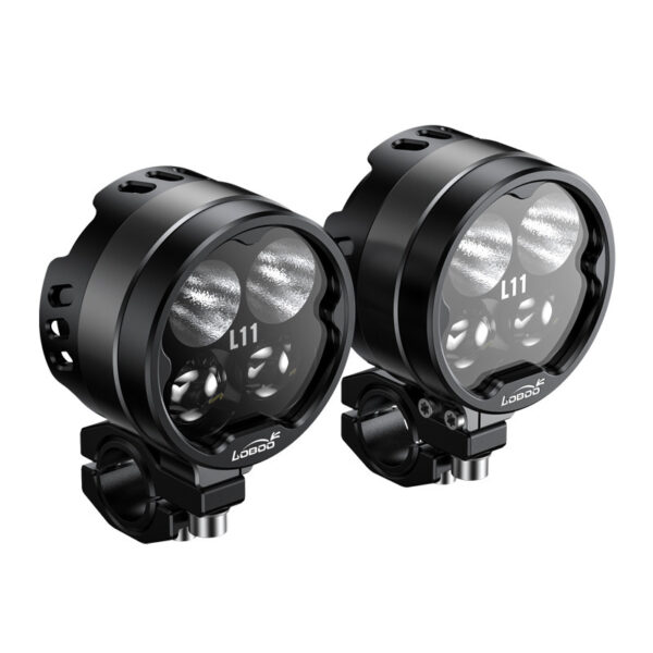 loboo-l11-swiatlo-drogowe-i-mijania-pomocnicze-czarne LOBOO L11 lampy LED drogowe i mijania pomocnicze 15 000 Lumenów, 8-stopniowa skala świecenia, homologacja, czarne, zestaw