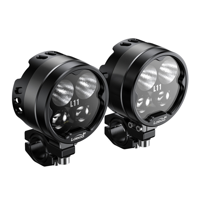 loboo-l11-swiatlo-drogowe-i-mijania-pomocnicze-czarne LOBOO L11 lampy LED drogowe i mijania pomocnicze 15 000 Lumenów, 8-stopniowa skala świecenia, homologacja, czarne, zestaw