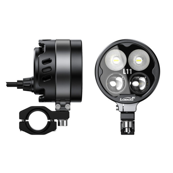 loboo-l11-swiatlo-drogowe-i-mijania-pomocnicze-czarne LOBOO L11 lampy LED drogowe i mijania pomocnicze 15 000 Lumenów, 8-stopniowa skala świecenia, homologacja, czarne, zestaw