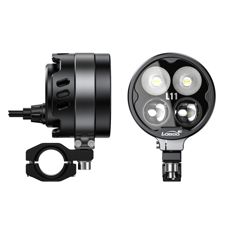 loboo-l11-swiatlo-drogowe-i-mijania-pomocnicze-czarne LOBOO L11 lampy LED drogowe i mijania pomocnicze 15 000 Lumenów, 8-stopniowa skala świecenia, homologacja, czarne, zestaw