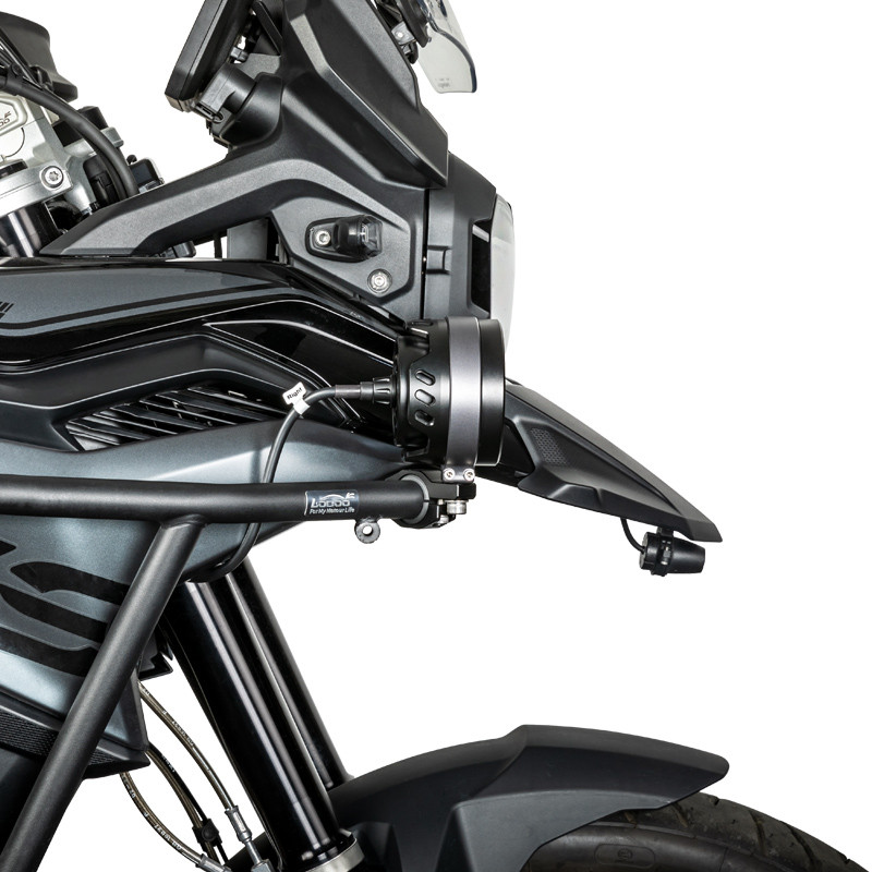 LOBOO L16 światła drogowe i mijania pomocnicze, 19 000 Lumenów, 8-stopniowa skala świecenia, homologacja, czarne, zestaw