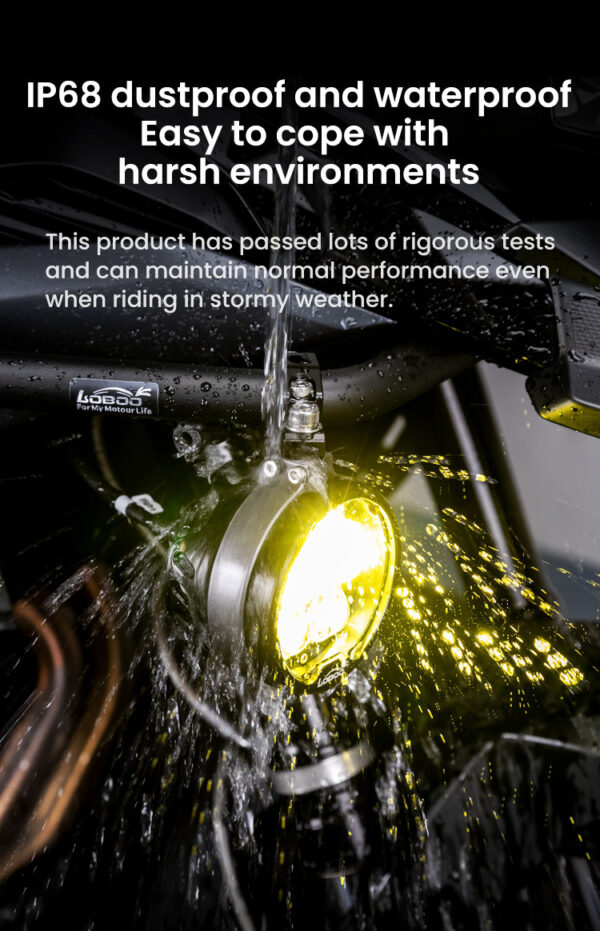 LOBOO L16 światła drogowe i mijania pomocnicze, 19 000 Lumenów, 8-stopniowa skala świecenia, homologacja, czarne, zestaw