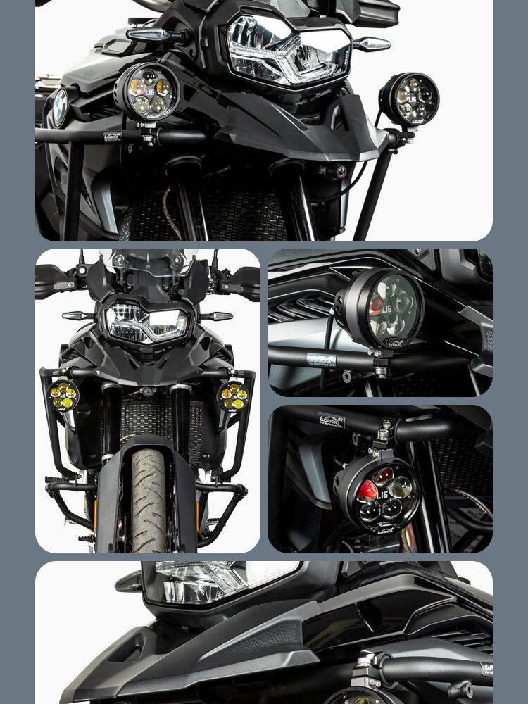 LOBOO L16 światła drogowe i mijania pomocnicze, 19 000 Lumenów, 8-stopniowa skala świecenia, homologacja, czarne, zestaw