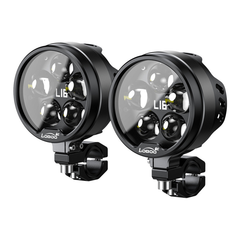 loboo-l16-swiatlo-drogowe-i-mijania-pomocnicze-czarne LOBOO L16 lampy LED drogowe i mijania pomocnicze, 19 000 Lumenów, 8-stopniowa skala świecenia, homologacja, czarne, zestaw