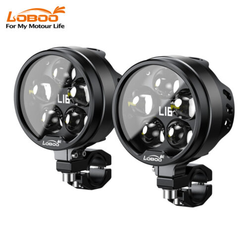 loboo-l16-swiatlo-drogowe-i-mijania-pomocnicze-czarne LOBOO L16 lampy LED drogowe i mijania pomocnicze, 19 000 Lumenów, 8-stopniowa skala świecenia, homologacja, czarne, zestaw