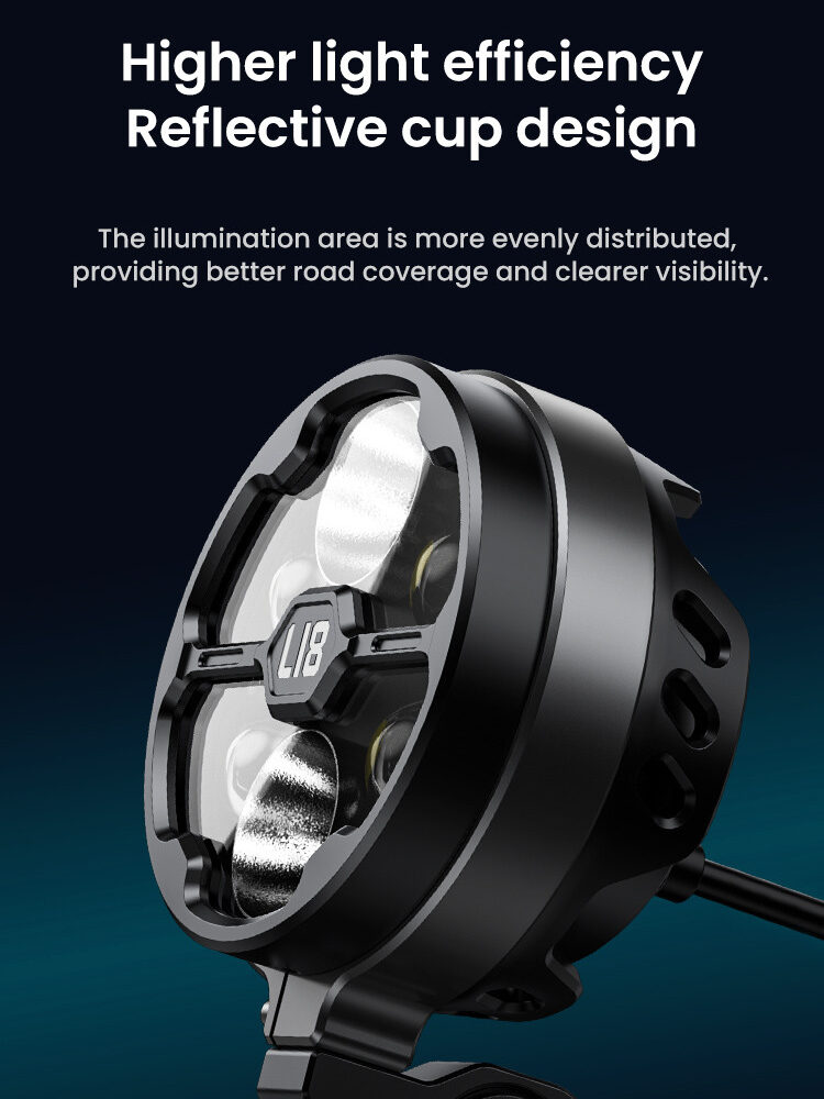 LOBOO L18S światła drogowe i mijania pomocnicze, 23 000 Lumenów, 8-stopniowa skala świecenia, homologacja, czarne, zestaw