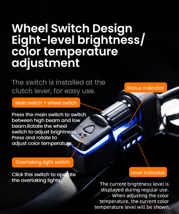 LOBOO L18S światła drogowe i mijania pomocnicze, 23 000 Lumenów, 8-stopniowa skala świecenia, homologacja, czarne, zestaw